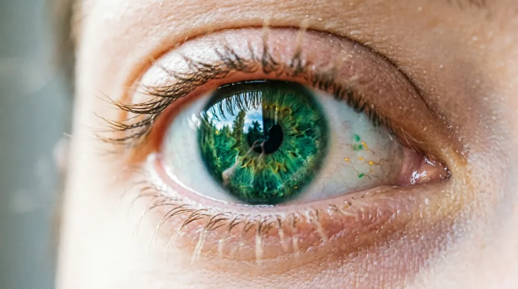 similes for green eyes