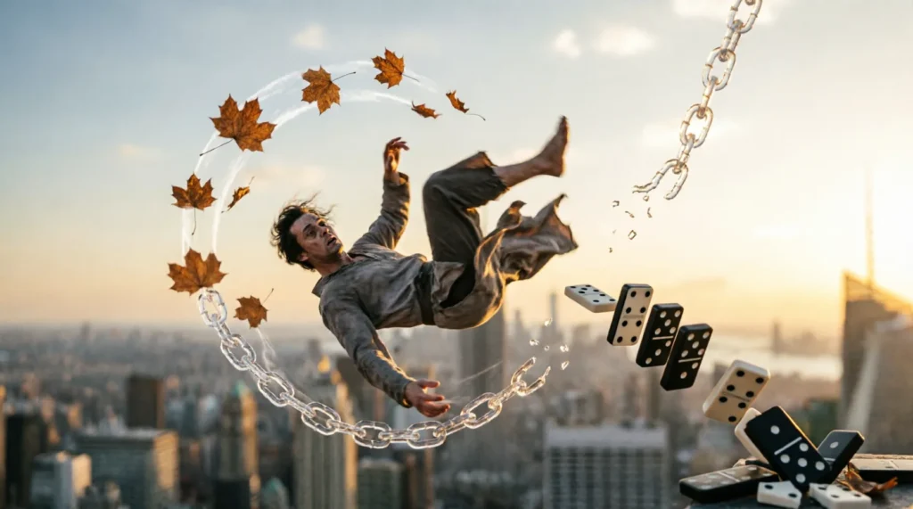 similes for falling down