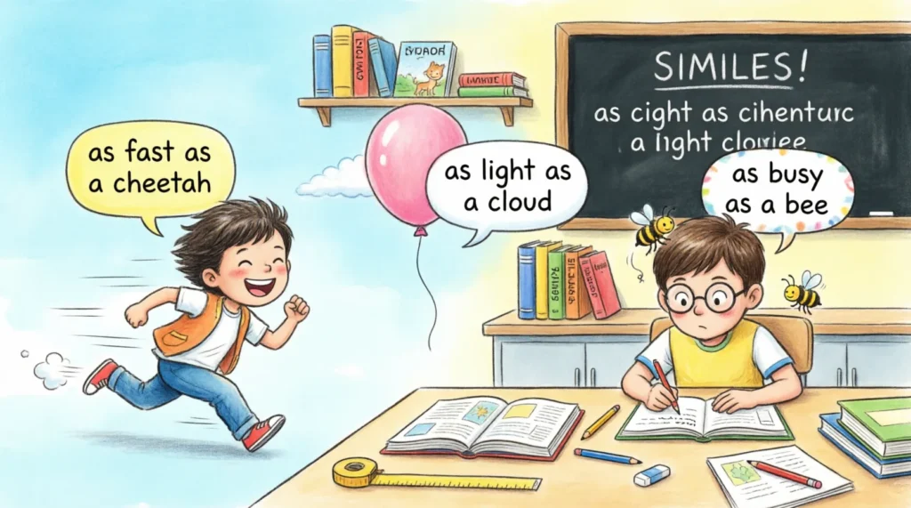 worksheet on similes for grade 5
