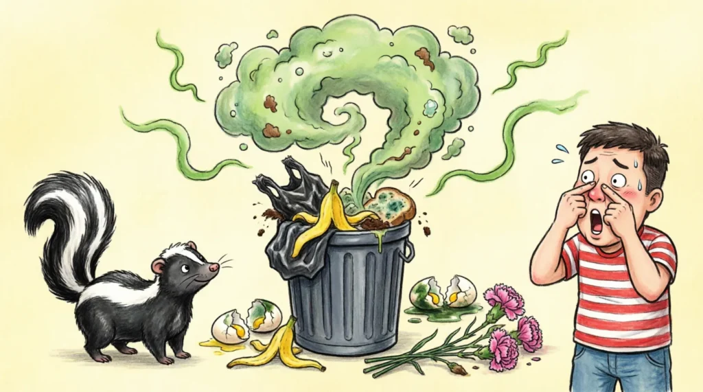 similes for smelling bad