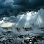 similes for heavy rain