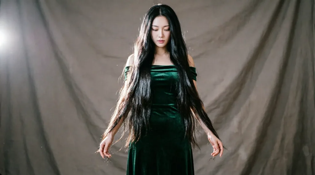 similes for long hair