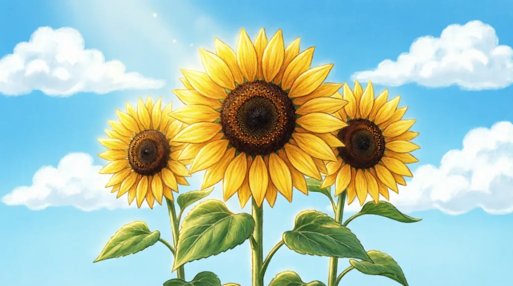 similes for sunflowers