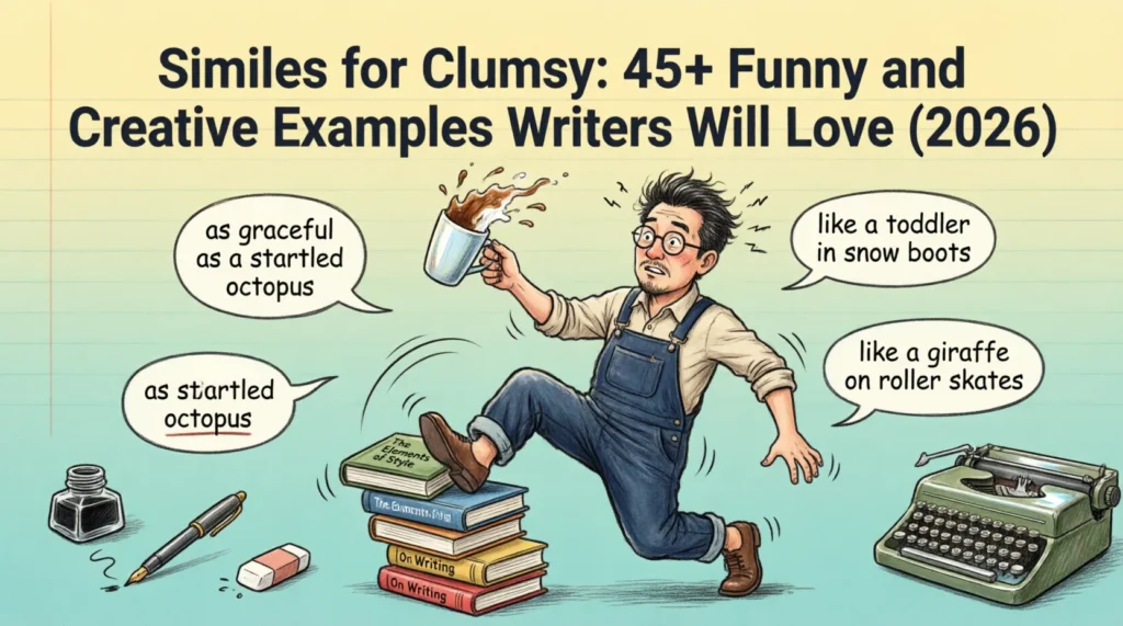 similes for clumsy
