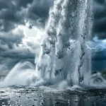 similes for rain pouring