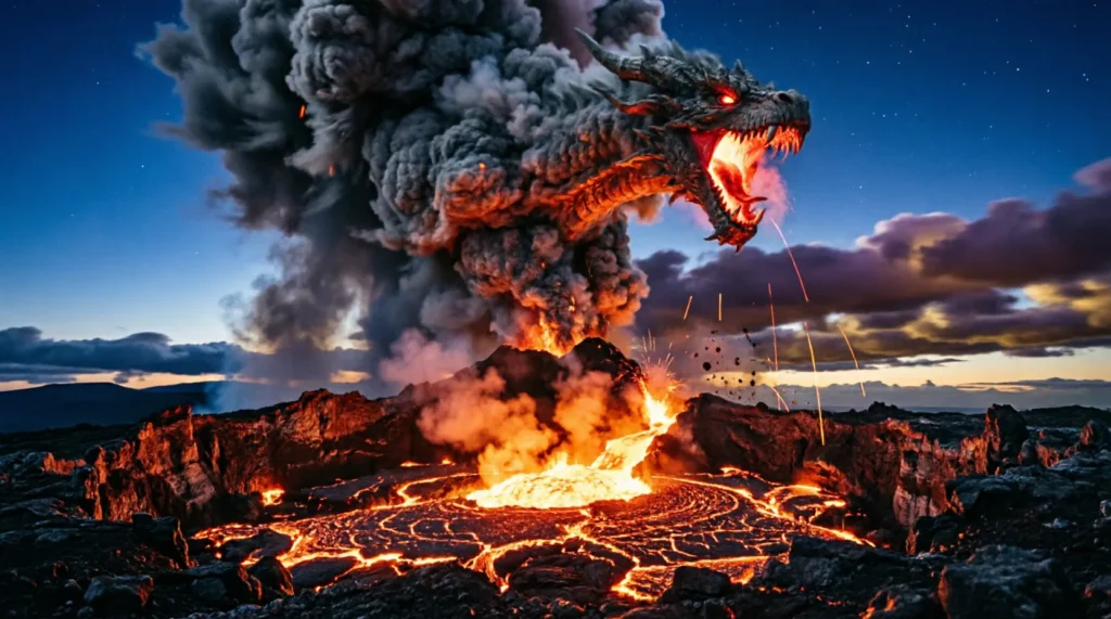 similes for volcanoes