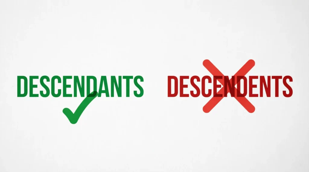 descendents vs descendants