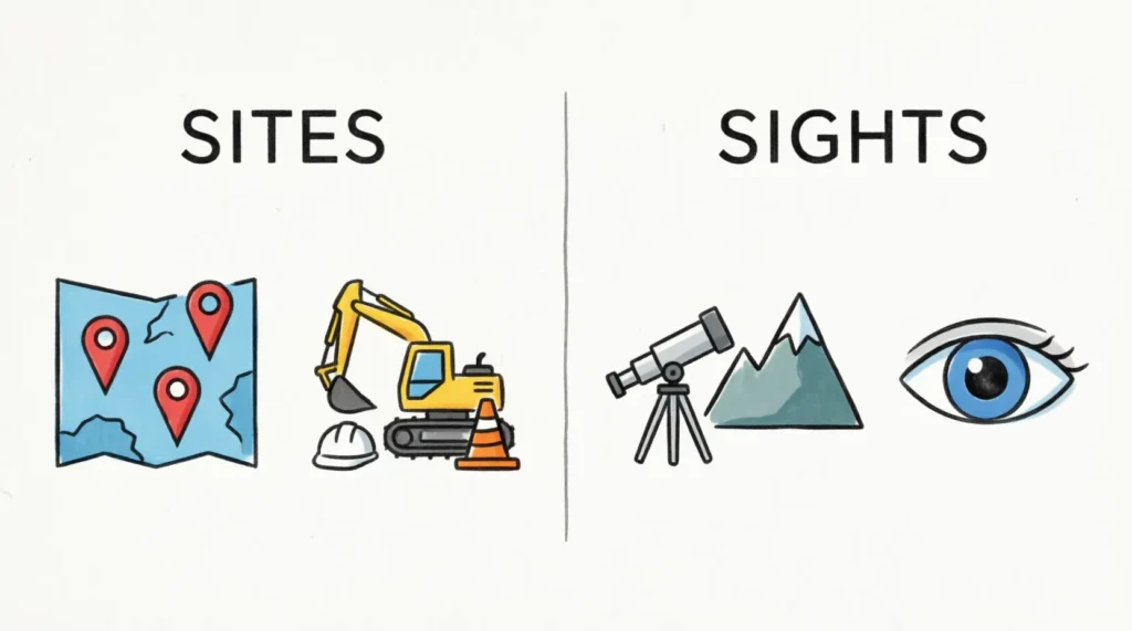 sites vs sights